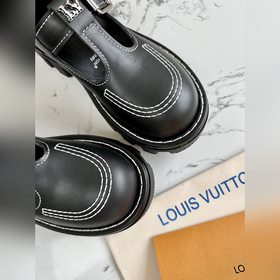 LV Louis Vuitton толстоподые кожаные туфли для пар, модель Mary J