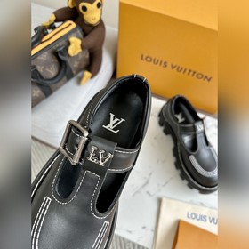 LV Louis Vuitton толстоподые кожаные туфли для пар, модель Mary J