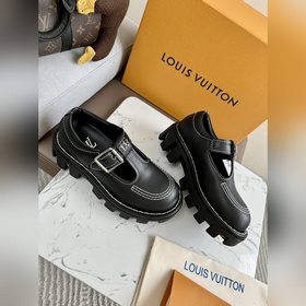 LV Louis Vuitton толстоподые кожаные туфли для пар, модель Mary J