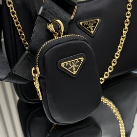 【Высококачественный оригинал】 Новая модель сумки Prada nylon Hobo
