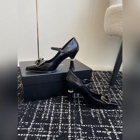 Chanel 24 новинка, туфли с квадратным носком, тонким каблуком и б
