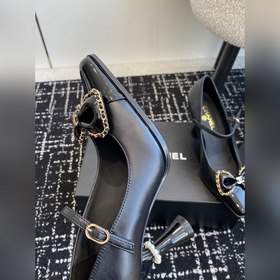Chanel 24 новинка, туфли с квадратным носком, тонким каблуком и б