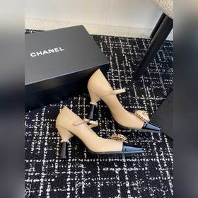 Chanel 24 новые туфли с квадратным носком, тонким каблуком и бант