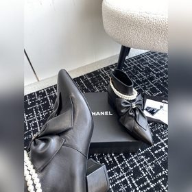 Chanel 24 новые туфли с заостренным носком, толстым каблуком, бан