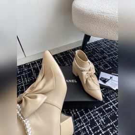 Chanel 24 новые туфли с заостренным носком, толстым каблуком, бан