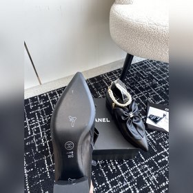 Chanel 24 новые туфли с заостренным носком, толстым каблуком, бан