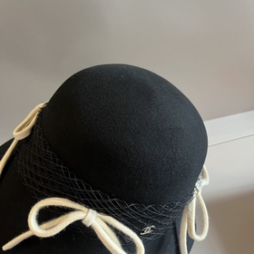 Шерстяная шляпа Chanel, шляпа с бантиком в стиле знаменитостей, 1