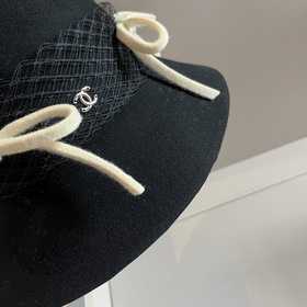 Шерстяная шляпа Chanel, шляпа с бантиком в стиле знаменитостей, 1