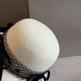 Шляпа Chanel из шерсти, шляпа с бантиком в стиле знати, 100% шерс
