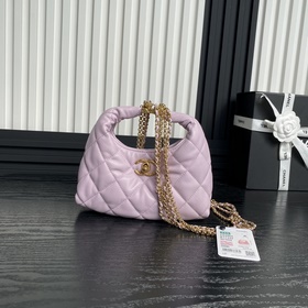 Вечерняя сумка Chanel 24A Hobo с бахромой и цепочкой AS4966. Роск