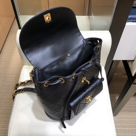 Chanel A088792 Vintage duma 2018 золото-черный рюкзак с двойными 