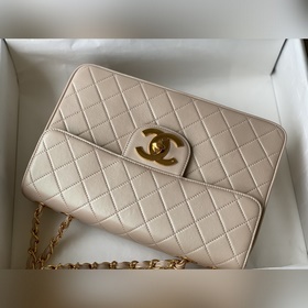 CHANEL Vintage серия A088 Большая сумка с одной застежкой и цепоч
