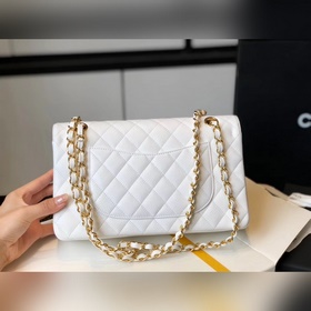 Chane* Classic Fla  Medium Средний CF серия Белый Материал： кож