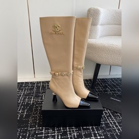 Chanel 24ss Осень-Зима Новые модели Ботинки с квадратным носком и