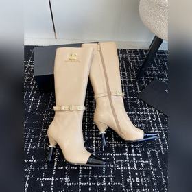 Chanel 24ss Осень-Зима Новые модели Ботинки с квадратным носком и