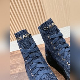 Ботинки Chanel на толстой подошве, визуально удлиняют ноги, насто