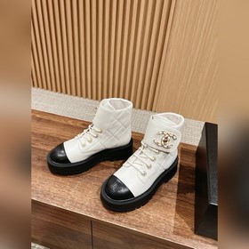 # Chanel 24B новейшие ботинки на толстой подошве с ромбовидной це