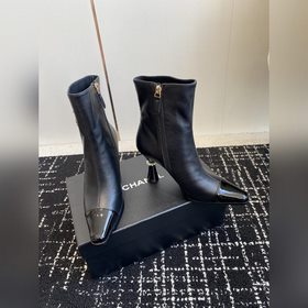 Chanel 24ss Осень-Зима Новые модели Ботильоны с квадратным носком