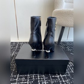 Chanel 24ss Осень-Зима Новые модели Ботильоны с квадратным носком
