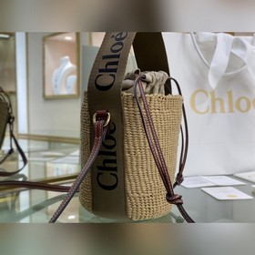 Подлинный продукт  Новая плетеная сумка Chloe Small Woody Basket