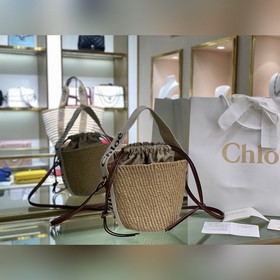 Подлинный продукт  Новая сумка Chloe Small Woody Basket из плете