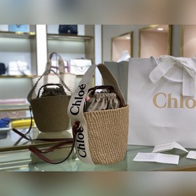 Подлинный продукт  Новая сумка Chloe Small Woody Basket из плете