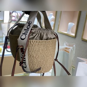 Подлинный продукт  Новая сумка Chloe Small Woody Basket из плете