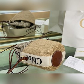 Подлинный продукт  Новая сумка Chloe Small Woody Basket из плете