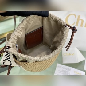 Подлинный продукт  Новая сумка Chloe Small Woody Basket из плете