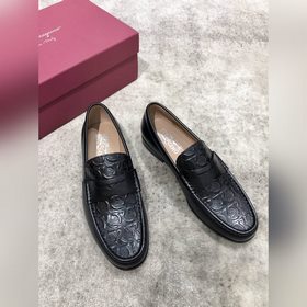 Ferragamo мужские кожаные туфли, верх из импортной кожи, открытый