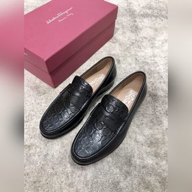 Ferragamo мужские кожаные туфли, верх из импортной кожи, открытый