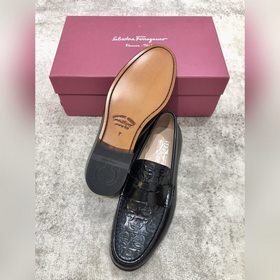 Ferragamo мужские кожаные туфли, верх из импортной кожи, открытый