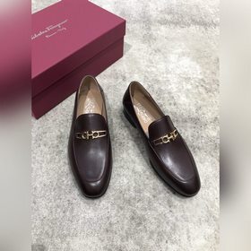 Ferragamo мужские кожаные туфли, верх из импортной кожи, открытый