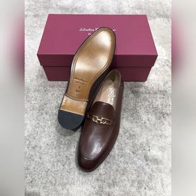 Ferragamo мужские кожаные туфли, верх из импортной кожи, открытый