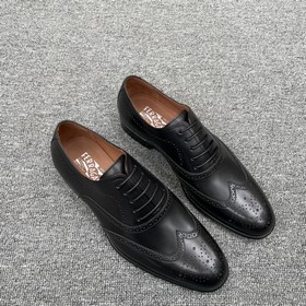 FS Ferragamo Мужские деловые туфли с резьбой. Ручная работа, мет