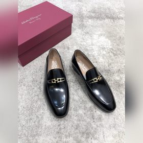 Ferragamo мужские кожаные туфли, верх из импортной кожи, открытый