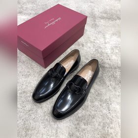 Ferragamo мужские кожаные туфли, верх из импортной кожи, открытый
