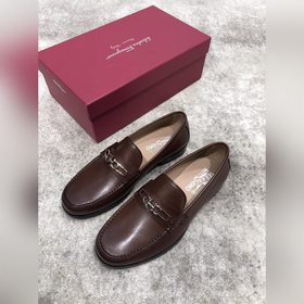 Ferragamo мужские кожаные туфли, верх из импортной кожи, открытый
