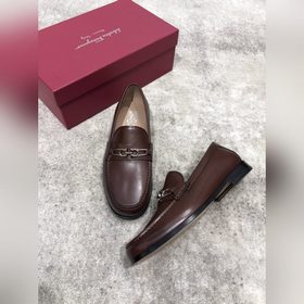Ferragamo мужские кожаные туфли, верх из импортной кожи, открытый