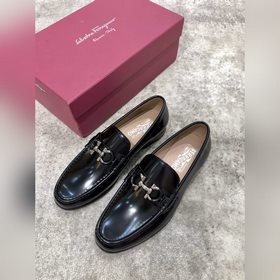 Ferragamo мужские кожаные туфли, верх из импортной кожи, открытый