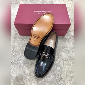 Ferragamo мужские кожаные туфли, верх из импортной кожи, открытый