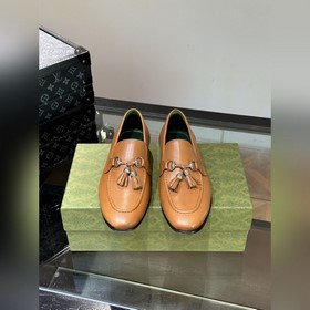Gucci — высококачественные мужские кожаные туфли на высокой подош