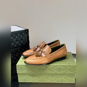 Gucci — высококачественные мужские кожаные туфли на высокой подош