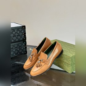 Gucci — высококачественные мужские кожаные туфли на высокой подош