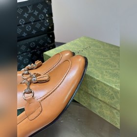 Gucci — высококачественные мужские кожаные туфли на высокой подош