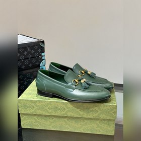 Gucci — высококачественные мужские кожаные туфли на высокой подош