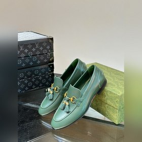 Gucci — высококачественные мужские кожаные туфли на высокой подош