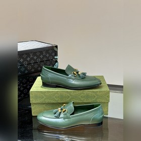 Gucci — высококачественные мужские кожаные туфли на высокой подош