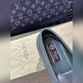 Gucci — высококачественные мужские кожаные туфли на высокой подош