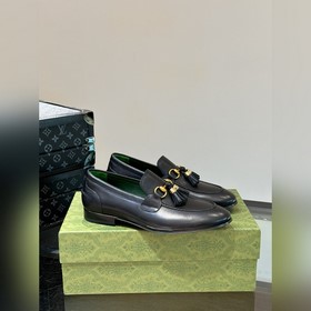 Gucci — высококачественные мужские кожаные туфли на высокой подош